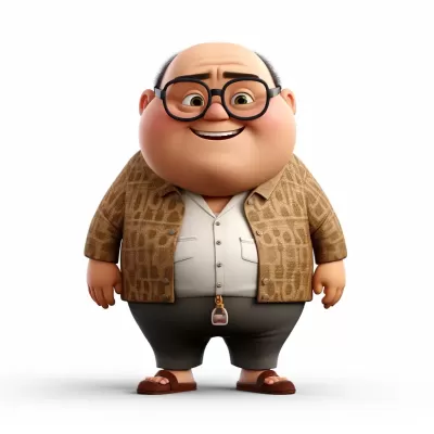 《胖胖的印尼友好大叔：3D皮克斯风格的微笑与眼镜》