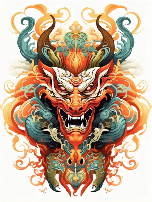 全身體態，中國神話獸龍角，商周裝飾的獨特怪獸設計