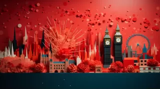 红色伦敦地标：3D艺术与立体剪纸图的融合，展现法维特派色彩爆炸