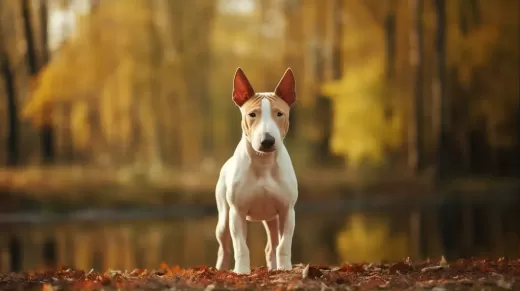 迷你斗牛犬自然風光背景16:9全身照