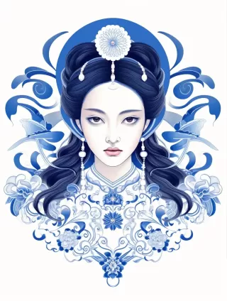 藏族少女的脸颊泛红，长睫毛下是典型的中国传统简约风格