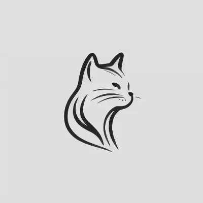 简约猫形矢量图形Logo设计