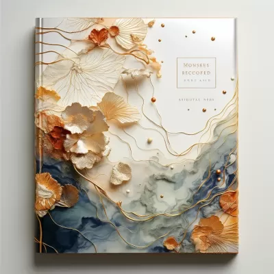抽象水彩日记设计模板，细腻的金箔点缀，250页，A1尺寸，原始风格，分辨率5.2。