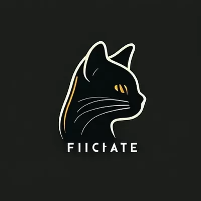 简约猫形矢量图形Logo设计