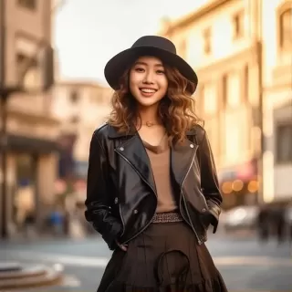 韩国时尚女子的迷人微笑：8K高清照片展现优雅魅力