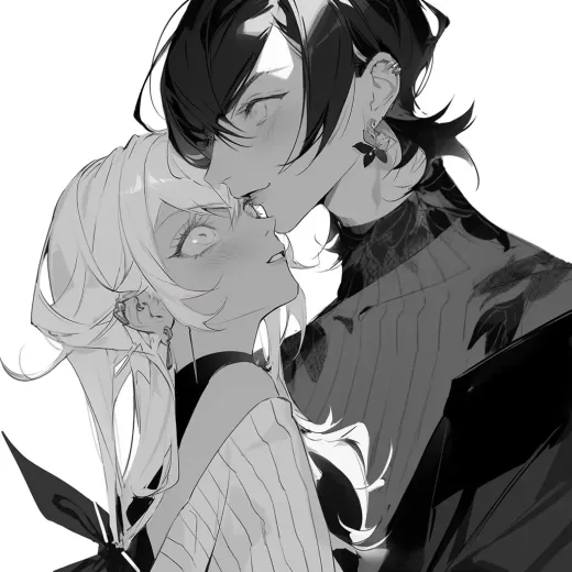 黑白戀曲：動漫美學下的甜蜜時刻