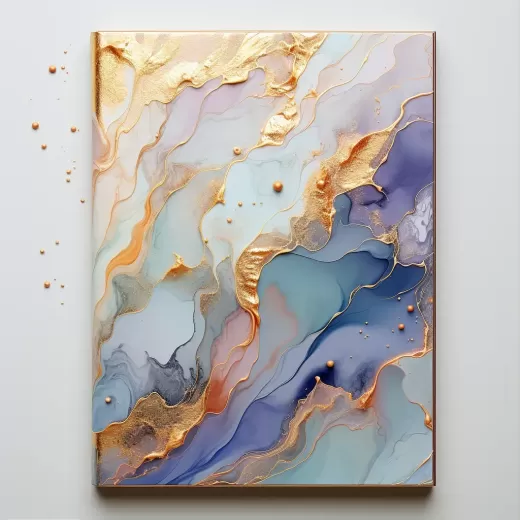 抽象水彩日記設(shè)計模板，細膩的金箔點綴，250頁，A1尺寸，原始風格，分辨率5.2。