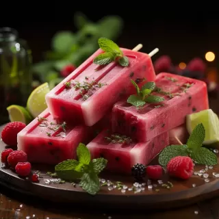 冰镇草莓西瓜雪糕：商业摄影中的水果美食摆拍