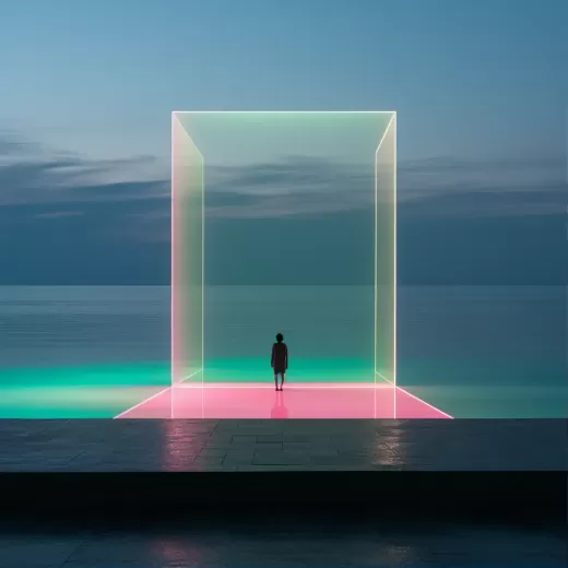 極簡主義島嶼天堂：Nendo設計的綠色和粉紅色霓虹燈塔