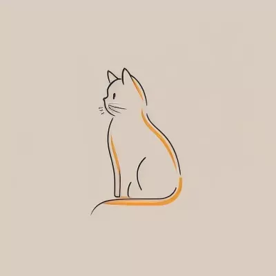 简约猫形矢量图形Logo设计