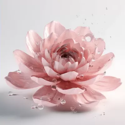 3D立体水粉色花朵，IW 1.5，AR 1:1，V 5.0