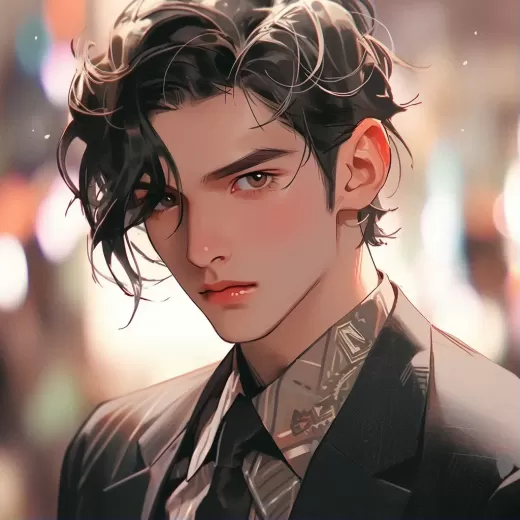 夢幻現(xiàn)實風格的神秘美女，穿著西裝領(lǐng)帶的Fred角色