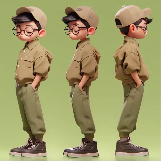 中國男孩：泡泡馬特風格IP圖像的3D渲染與藝術創作