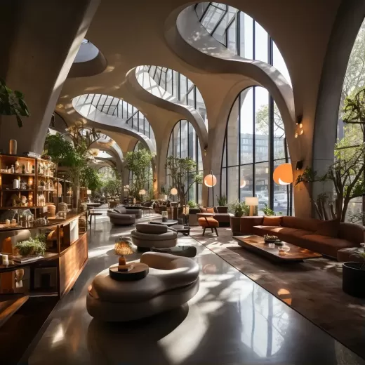 韓風混凝土世界：趙士彪打造充滿家具和大窗的長廊與候機室