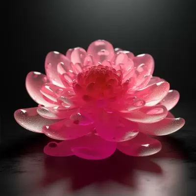 3D立体水粉色花朵，IW 1.5，AR 1:1，V 5.0