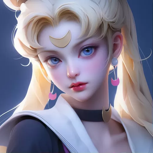 《美少女戰(zhàn)士第二卷：浪漫插畫風格，黃與海軍藍的交織，精細鉛筆描繪，蕾妮學院場景，錯過即失的細節(jié)，水彩藝術》